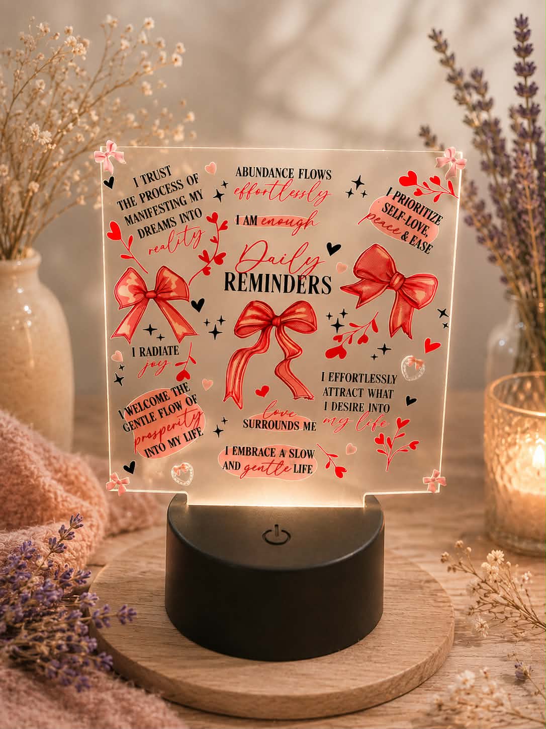 Lumière Veilleuse ✨d'affirmations quotidiennes🎀. ✨